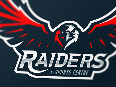 Raiders e-sports centre branding eagle esports game identity logo logotype mascot sports team