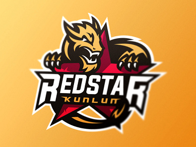 Redstar Kunlun team logo branding dragon hockey identity khl kunlun logo logotype mascot redstar sport sports