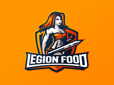Legion Food branding esports girl identity logo logotype mascot spartan sport sports sword warrior