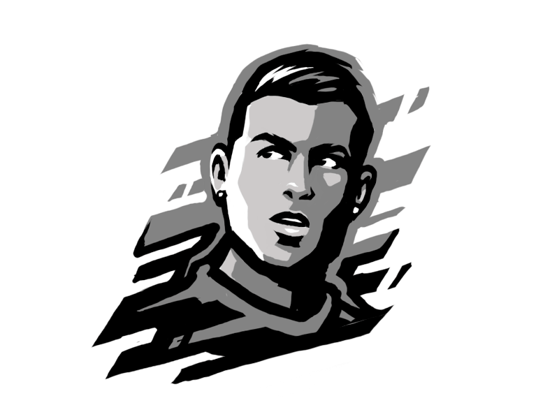 Cristiano Ronaldo silhouette art, Cristiano Ronaldo Real Madrid C.F.  Portugal national football team Stencil Drawing, footballer, face, poster  png | PNGEgg