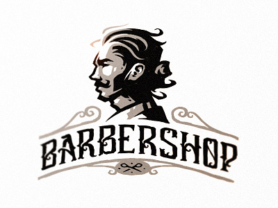 Barbershop sketch badge badge logo barber barbershop beard branding brutal dlanid identity illustraion illustration logo logo mark logotype mark men sketch symbol typography vintage