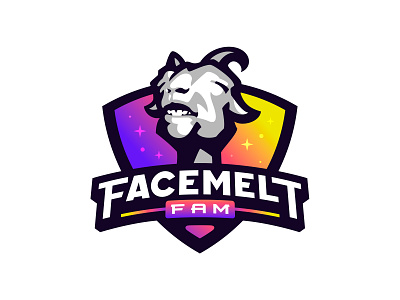 Facemelt fam logo branding esports esports logo festival goat logo logotype mark mascot music ram sports sports logo