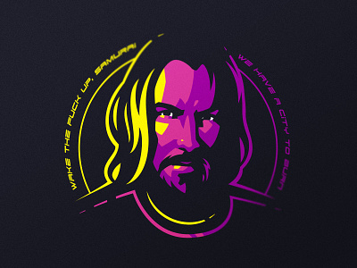 Samurai 2077 badge branding cyberpunk design dlanid esports game gaming identity illustration john wick keanu reeves logo mark samurai sport sports tshirt vector