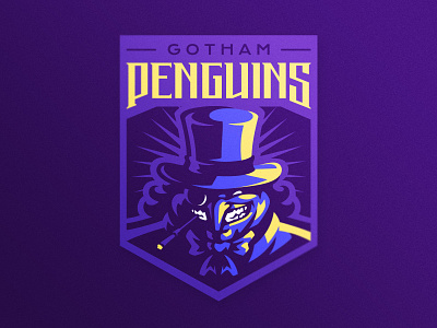 Gotham Penguins batman branding dlanid esports logo gotham identity illustration logo logotype mascot penguin sports sports logo