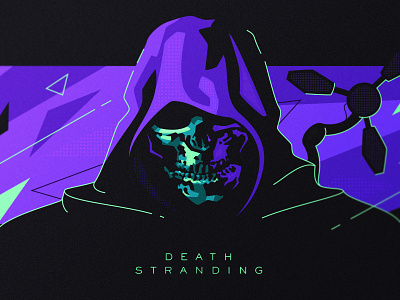 Death Stranding branding death design dlanid fanart flat gaming hideo kojima identity illustration modern playstation skull