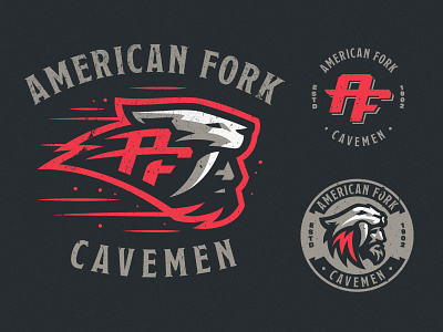 American Fork branding cavemen dlanid icon identity illustration logo logotype mascot sport sports wild