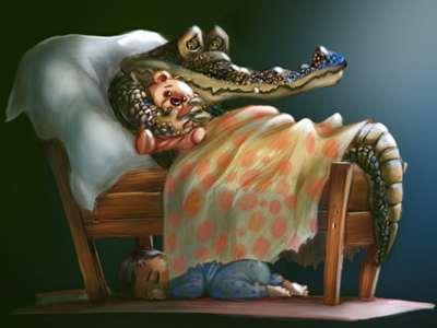 Sweet Dreams character crocodile design drawing dream illustration