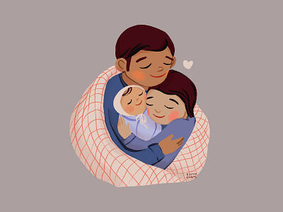 United amour baby birth children childrens illustration diversity embrace family cuddling happy family hugs kids kids illustration love loving people naissance new parents newborn people hugging united family