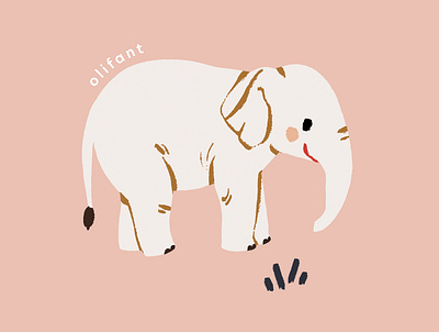 Dieren Alfabet - Olifant animal art animal drawing animal illustration animals animals illustrated baby elephant baby shower children childrens illustration cute elephant dieren elephant drawing elephant illustration elephant painting illustratie kids illustration olifant pink elephant safari animal savanna