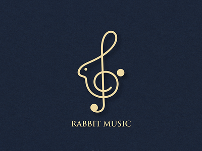 RABBIT MUSIC animation design icon logo minimal