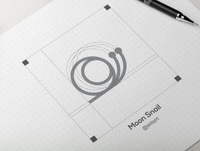 moon snail design icon illustration logo minimal typography