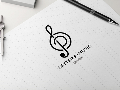 p music art branding design graphic design icon illustration illustrator logo minimal typography