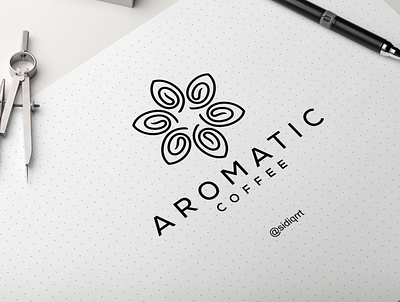 aromatic coffee art clean design flat graphic design icon illustration logo minimal typography