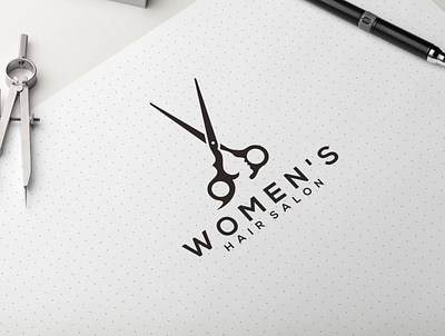 women s hair salon art clean design flat graphic design icon illustration logo minimal typography