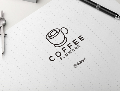 coffee flowers art clean design graphic design icon illustration logo minimal typography vector