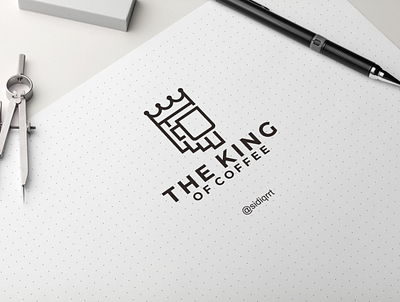 the king of coffee art branding design flat graphic design icon illustration logo minimal typography