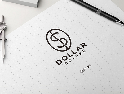 dollar coffee art branding clean design graphic design icon illustration logo minimal typography