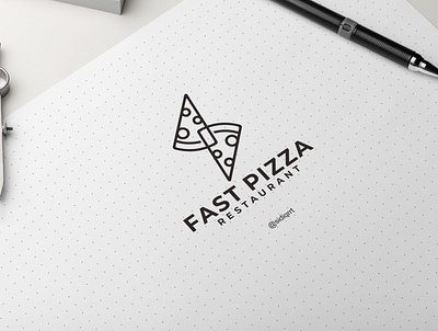 fast pizza restaurant art branding clean design graphic design icon illustration logo minimal typography