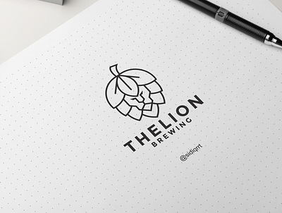 lion beer art branding clean design graphic design icon illustration logo minimal typography