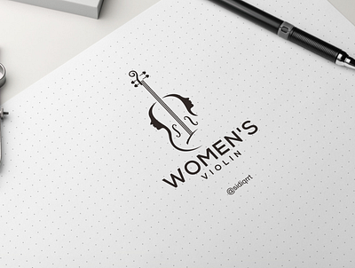 women violin art branding clean design graphic design icon illustration logo minimal typography