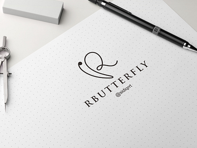 R butterfly art branding clean design graphic design icon illustration logo minimal typography