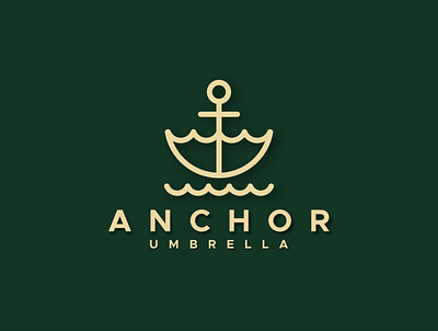 ANCHOR + UMBRELLA design graphic design icon illustration logo minimal typography vector