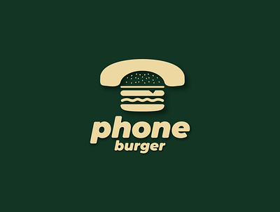 phone burger branding design graphic design icon illustration logo minimal typography vector