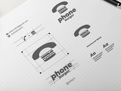 phone burger design graphic design icon illustration logo minimal typography