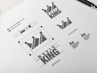 movie king branding design graphic design icon illustration logo minimal typography