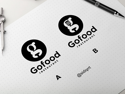 gofood restaurant branding design graphic design icon illustration logo minimal typography