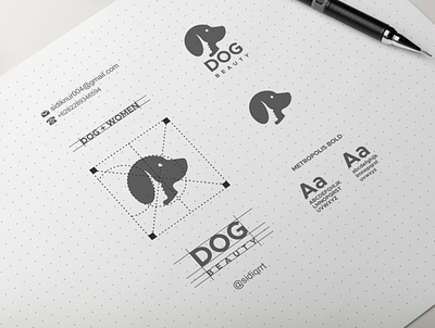 dog beauty agency branding design graphic design icon illustration logo minimal typography