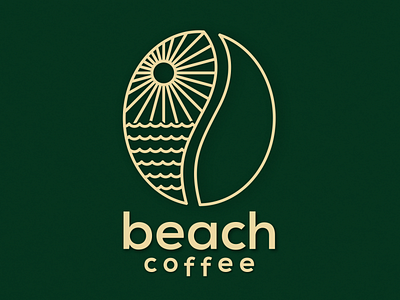 beach coffee design graphic design icon illustration logo minimal typography vector