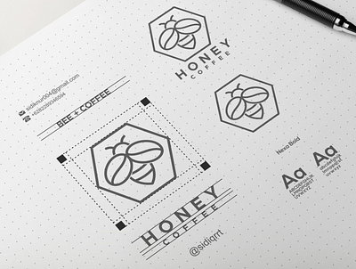 HONEY COFFEE branding design graphic design icon illustration logo minimal vector