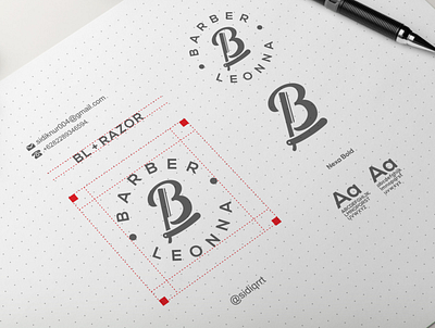 BL barber branding design graphic design icon illustration logo minimal typography vector