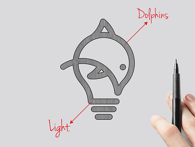 dolphin lamp agency agencylogo design dolphin dolphinlogo graphic design icon illustration lamplogo logo minimal