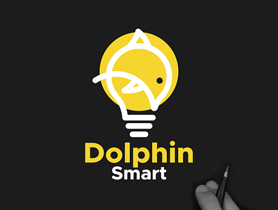 dolphin smart branding design graphic design icon illustration logo minimal typography vector