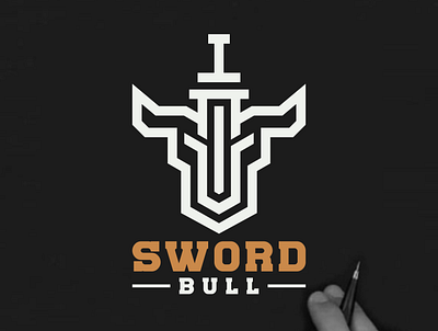 sword bull branding design graphic design icon illustration logo minimal typography ui vector