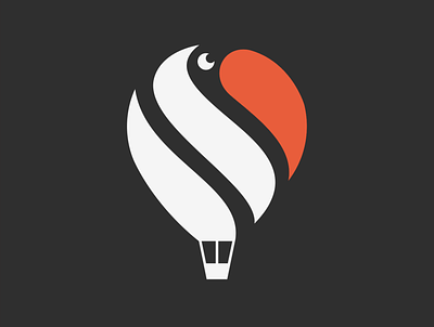 AIR BALLOON + TOUCAN design graphic design icon logo minimal vector