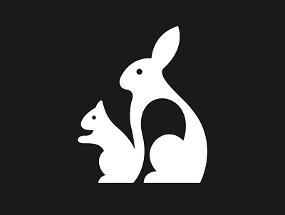 Rabbit And Squirrel design graphic design icon logo minimal typography vector