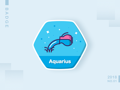 Aquarius design icon illustration logo ui