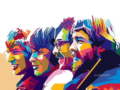 Creedence Clearwater Revival band ccr colorful art creedence clearwater revival music musician pop art portrait popart portrait art portrait illustration vector art vector illustration vectorart wpap