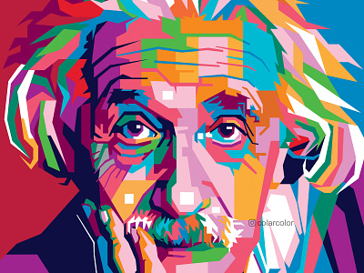 Albert Einstein in Pop Art Portrait colorful art lowpoly popart portrait portrait art portrait illustration vector art vector illustration vectorart wpap