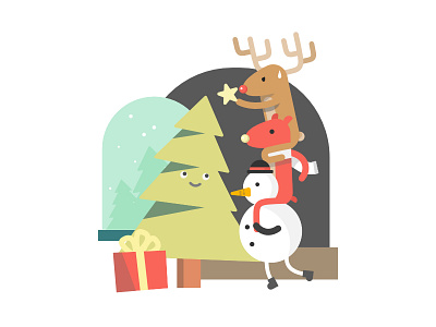 Merry Christmaxx 2016 character christmas deer festive graphic design holiday illustration snowman xmas