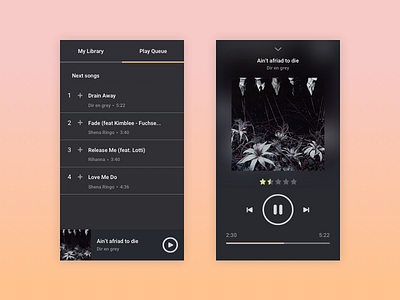 Daily UI - Music player dailyui dark interface mobile music musicplayer player ui