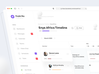 Purple Sky Project Management Platform Concept branding dashboard design designuiux desktop logo minimal project management timeline ui ux