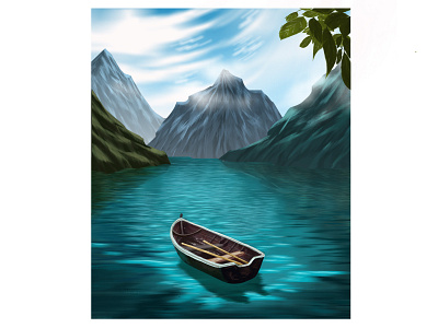 Boat background design digital art environment design illustration