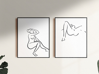 Female Nudes 1 design illustration linesart minimal