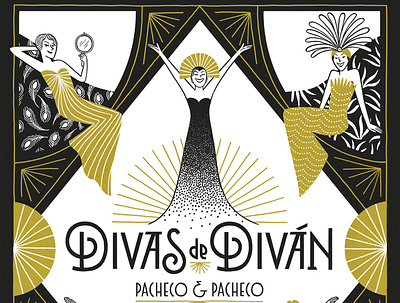 Divas de diván book comic cover illustration