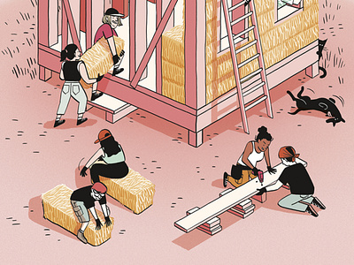 Casas de paja comic editorial editorial illustration illustration