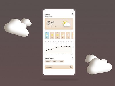 Weather Home Screen mobile rebound ui ux